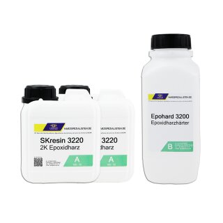 SKresin 3220 Epoxid Gieß- und Versiegelungsharz mit Epohard 3200 Härter 3,1 kg (2 kg Harz + 1,1 kg Härter)