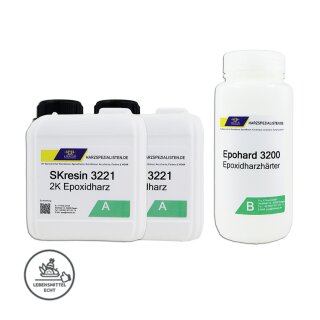 Glasklares Premium Gießharz SKresin 3221 zu 1,47 kg...