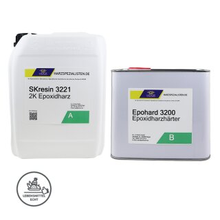 Glasklares Epoxid Gieß- und Versiegelungsharz SKresin 3221 mit Epohard 3200 Härter 4,41 kg (2,76 kg Harz + 1,65 kg Härter)