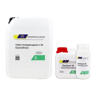 Epoxid Hobby Versiegelungs- und Vergussharz V60 mit Epohard 35 Härter 4,5 kg (3 kg Harz + 1,5 kg Härter)