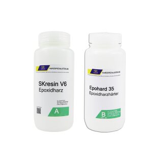 Epoxid Gieß- und Versiegelungsharz SKresin V6 mit Epohard 35 Härter 750 g (500 g Harz + 250 g Härter)