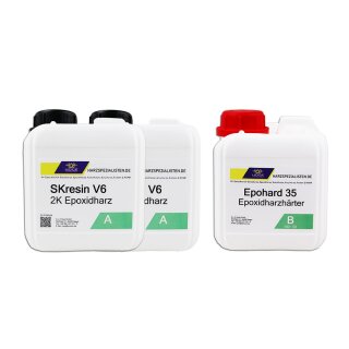 Epoxid Gieß- und Versiegelungsharz SKresin V6 mit Epohard 35 Härter 3 kg (A 2 kg + B 1 kg)