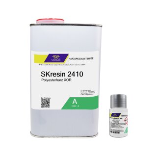 Polyesterharz SKresin 2410 (XOR) 1 kg mit 20 g MEKP Härter - glasklares Casting Resin