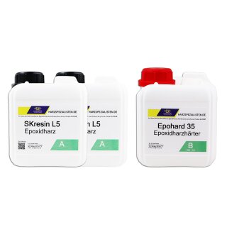 Epoxid Laminierharz SKresin L5 mit Epohard 35 Härter 3 kg (2 kg Harz + 1 kg Härter)