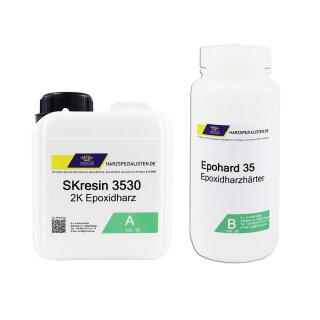 Polymerverguss farblos Epoxidharz SKresin 3530 mit Härter Epohard 35 1,5kg (1kg Harz + 500g Härter)