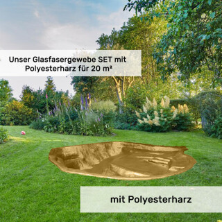 GFK Teichset Polyester bis 20 m²  in RAL 1002 sandgelb