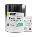 Acryl TopCoat Premium Top Coat in Farbe: wei&szlig; 1 kg mit 30 g H&auml;rter