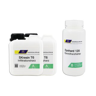 Epoxid Infiltrationsharz SKresin T6 mit Epohard 120 Härter 2,5 kg (2 kg Harz + 500 g Härter)