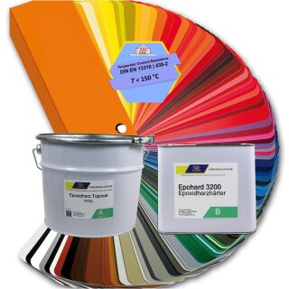 Epoxid Beschichtungsharz TopCoat RAL mit Epohard 3200 Härter 4,95 kg (3,3 kg Harz + 1,65 kg Härter)