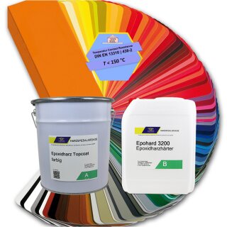 Epoxid Beschichtungsharz TopCoat RAL mit Epohard 3200...