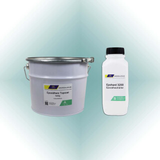Epoxid Beschichtungsharz TopCoat pastelltuerkis mit Epohard 3200 Härter 3,3 kg (2,2 kg Harz + 1,1 kg Härter)