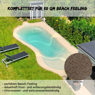 Strandpool- Beach Pool Set - Beach feeling bis 50 m² - sandstein