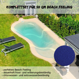 Strandpool- Beach Pool Set - Beach feeling bis 50 m² - marineblau