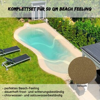 Strandpool- Beach Pool Set - Beach feeling bis 50 m² - sandgelb