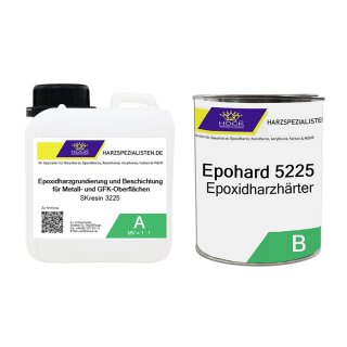Epoxidharzgrundierung und Beschichtung für Metall- und GFK-Oberflächen 2 kg (A 1 kg + B 1 kg)