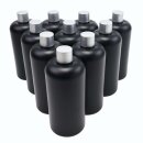 SET 10 Stk. Kunststoff HDPE Flasche schwarz, je 500 ml...