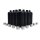 SET 10 Stk. Kunststoff HDPE Flasche schwarz, je 500 ml mit grauem Verschluss