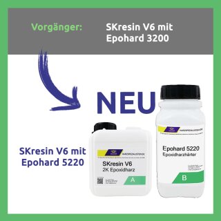 Epoxid Gieß- und Versiegelungsharz SKresin V6 mit Epohard 5220 Härter 7,5 kg (5 kg Harz + 2,5 kg Härter)