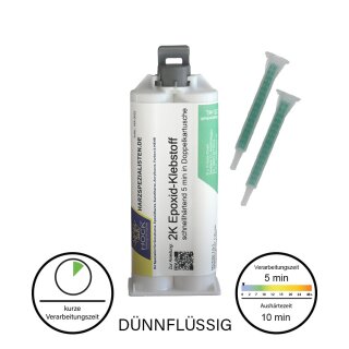 2K Epoxid-Klebstoff 25 -50 ml - schnellhärtender 5 min Kartuschenkleber