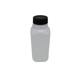 Weithalsflasche 1 Liter vierkantig, naturfarben mit...