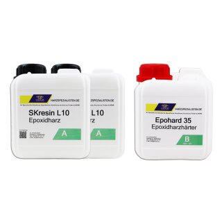 Epoxid Laminier- und Klebeharz SKresin L10 mit Epohard 35 Härter 3 kg (2 kg Harz + 1 kg Härter)