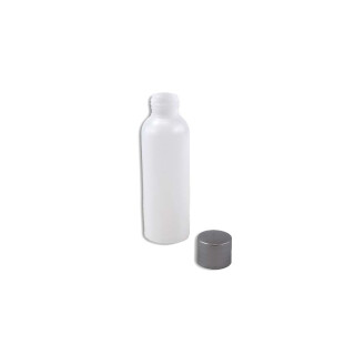 Kunststoff Flasche natur transparent, 100 ml mit grauem Verschluss 1 Stk mit Verschluss